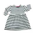 6-12M Navy & White Striped Long Sleeve Dress - Woolworths