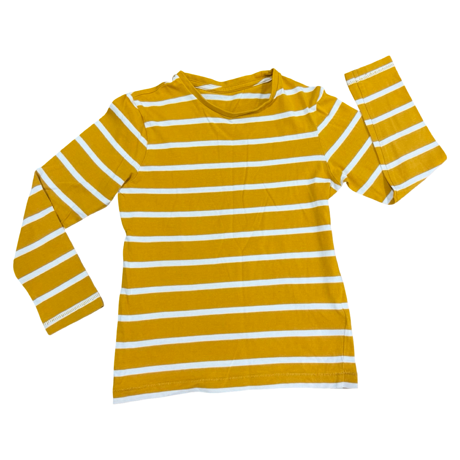 4-5Y Yellow & White Stripe Long Sleeve T-Shirt - M & S