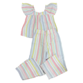 5-6Y 2pc Pants & Top Multicoloured Stripe Set - Real Kids