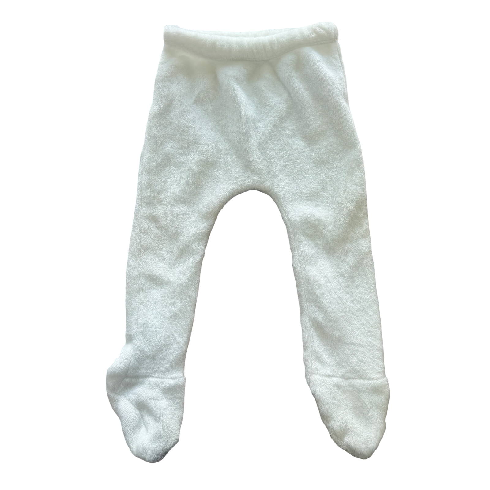 2-18M White Fleece Footed Pants - Woolworths