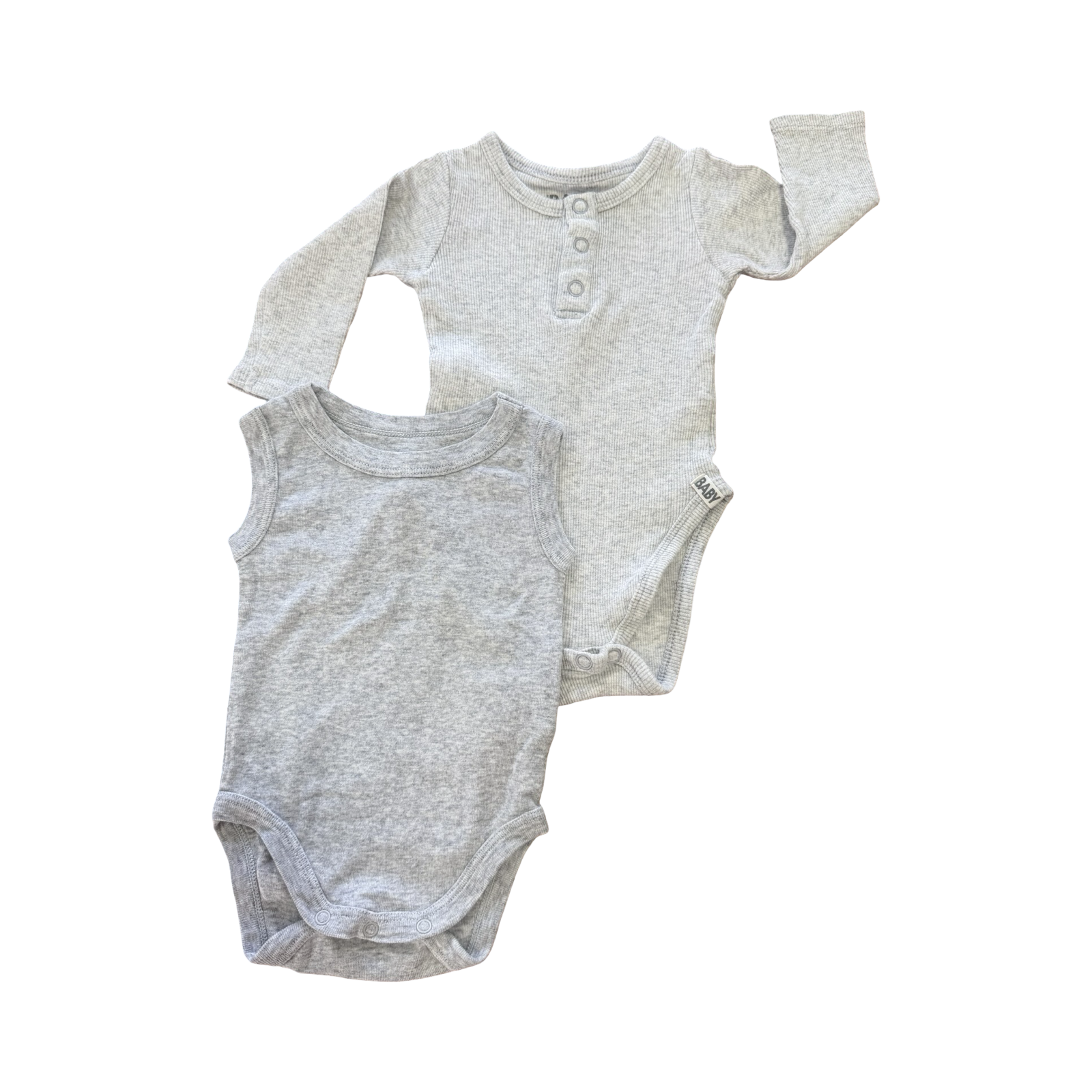 0-3M 2pc Grey Melange Bodysuit Set - Cotton On