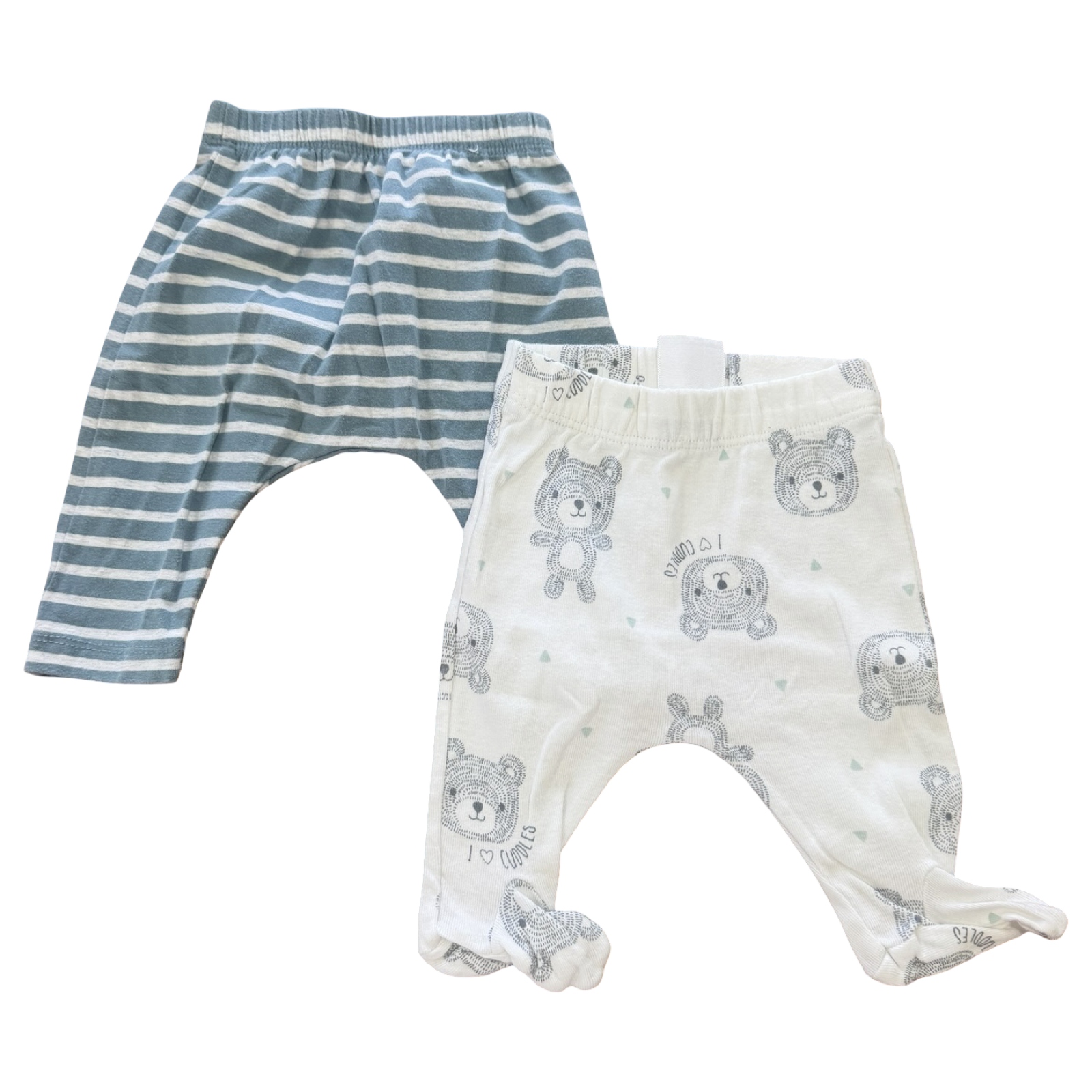 Newborn 2pc Newborn Baby Pants Bear & Stripe - Baby Exact & Cotton On