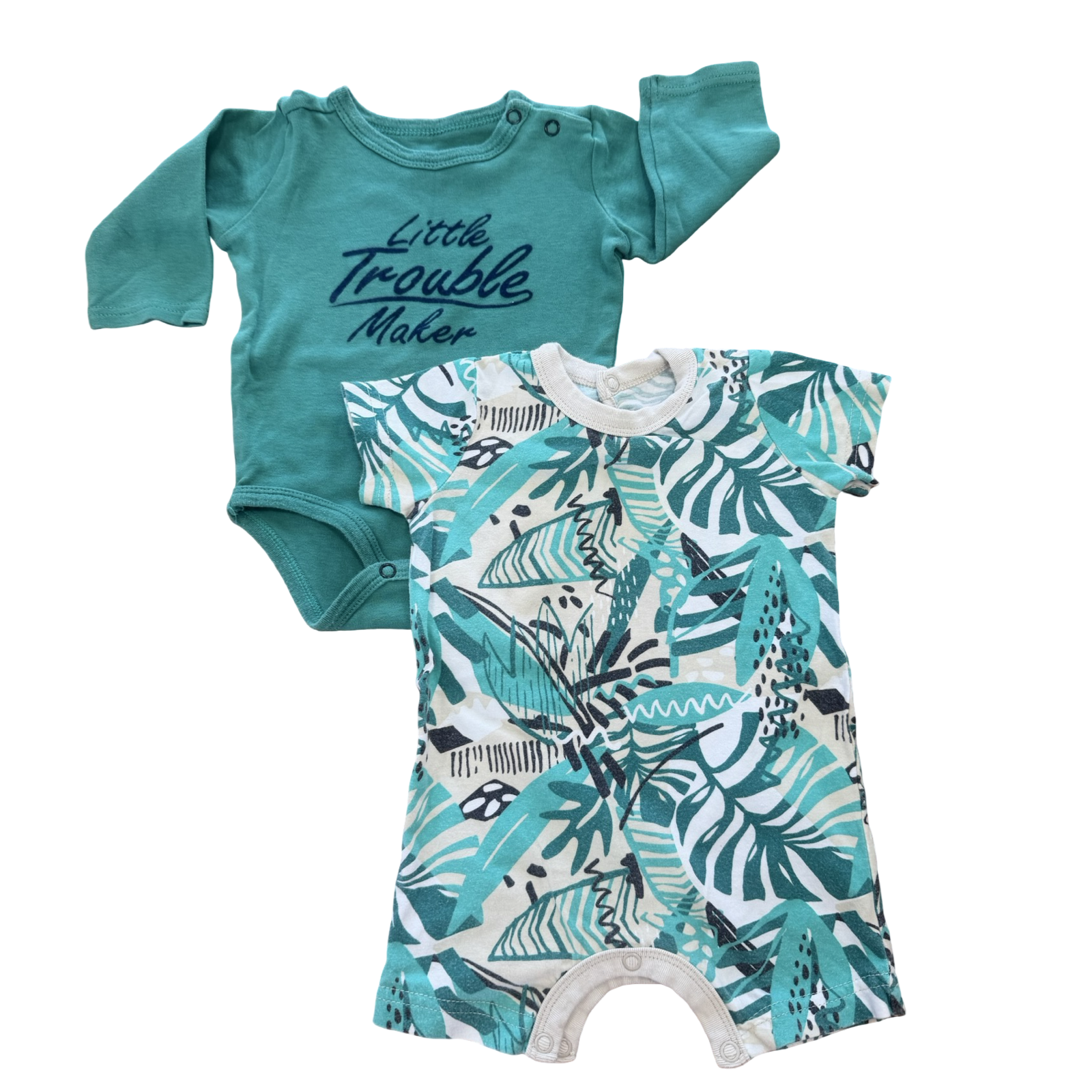 1-3M Green 2pc Romper & Bodysuit Set - Woolworths