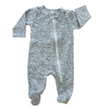 Newborn - Grey Melange Zipper Onesie - Ackermans