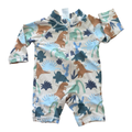 0-3M Beige Dinosaur Long Sleeve Boys Swimming Costume - Cotton On