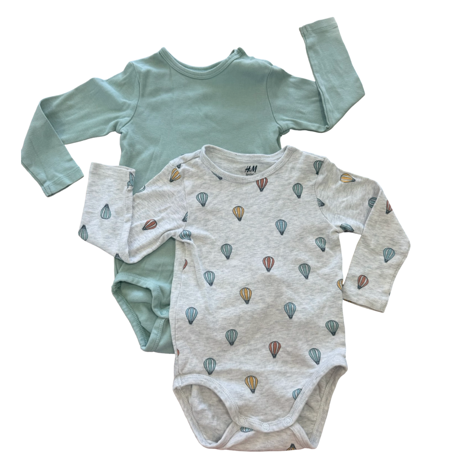9-12M 2pc Green & Hot Air Balloon Body Vests - H & M