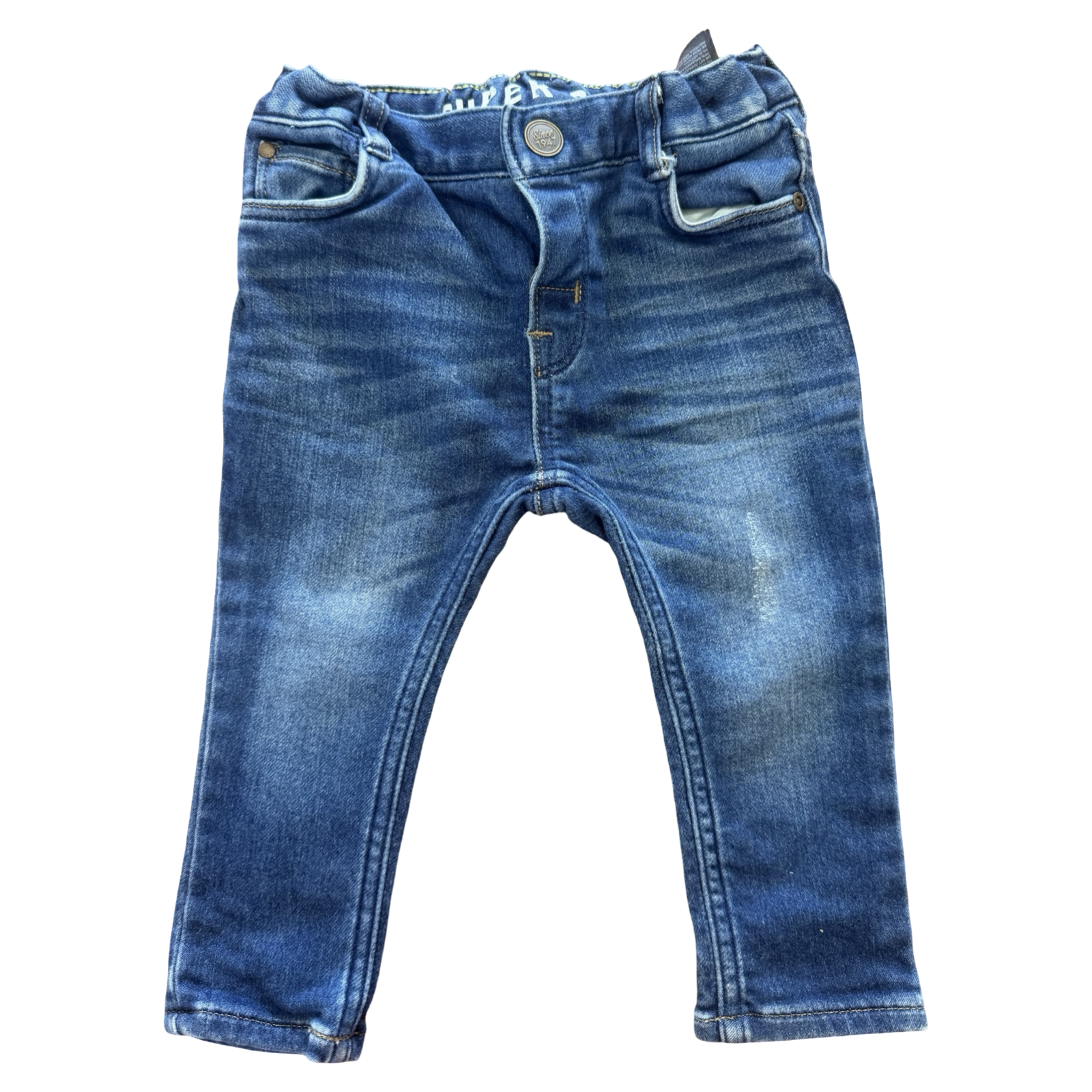 9-12M Blue Washed Look Denim Jeans - H & M