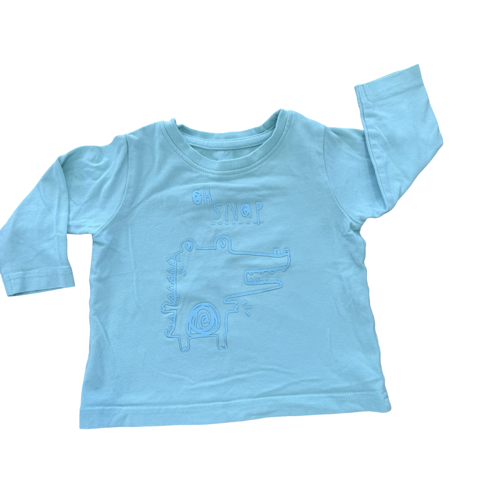3-6M Green Oh Snap Crocodile Long Sleeve T-Shirt - Woolworths