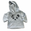 3-6M Grey Fleece Panda Hoodie - Real Baby