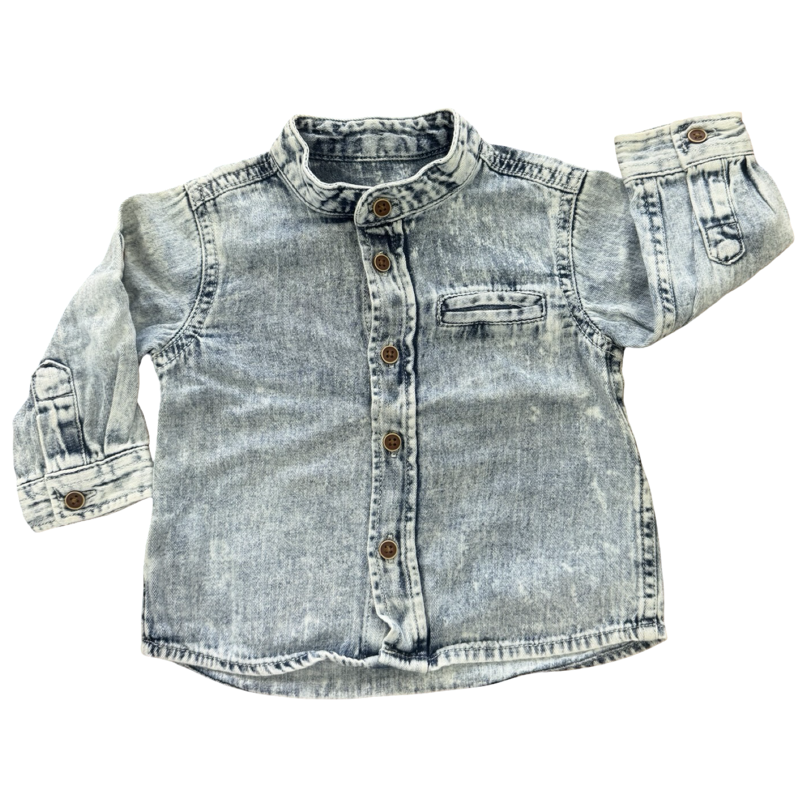 3-6M Denim Buttoned Shirt - Woolworths
