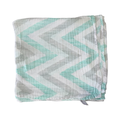 120x120cm Grey, White & Green Cotton Muslin Swaddle Blanket - Woolworths