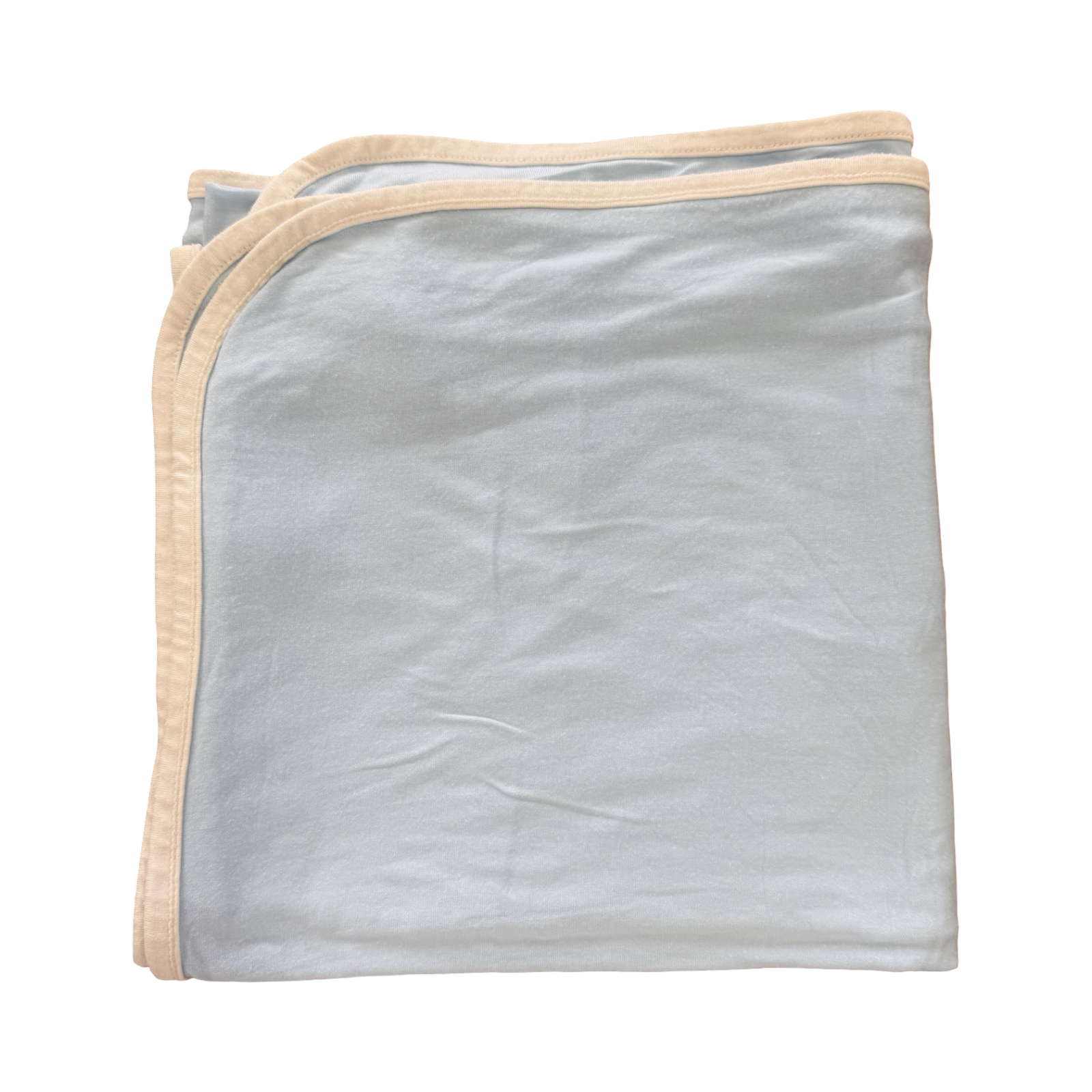Light Blue Swaddle Blanket with White Edging - Boody Baby