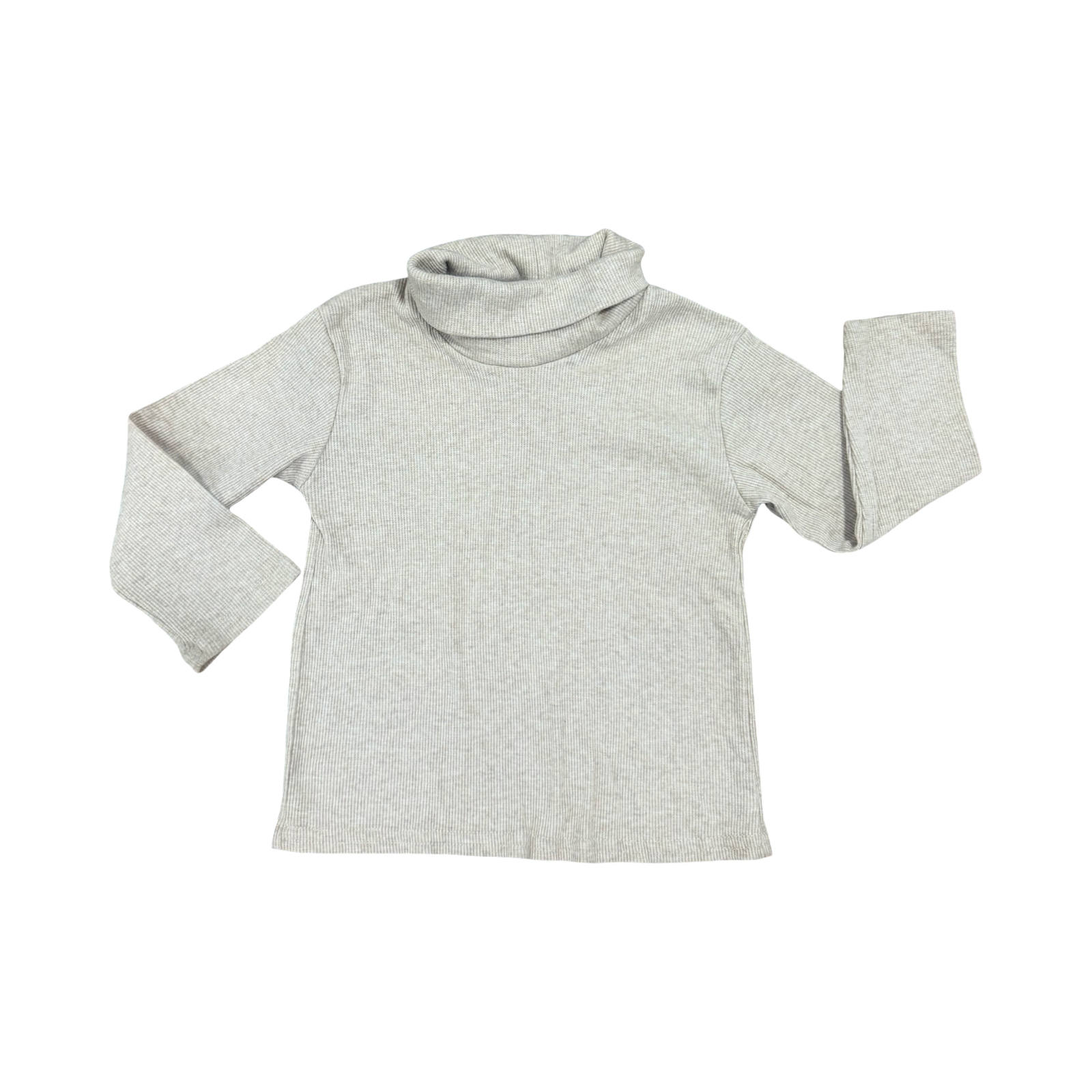 18-24M Beige Melange Ribbed Polo Neck Top - Ackermans