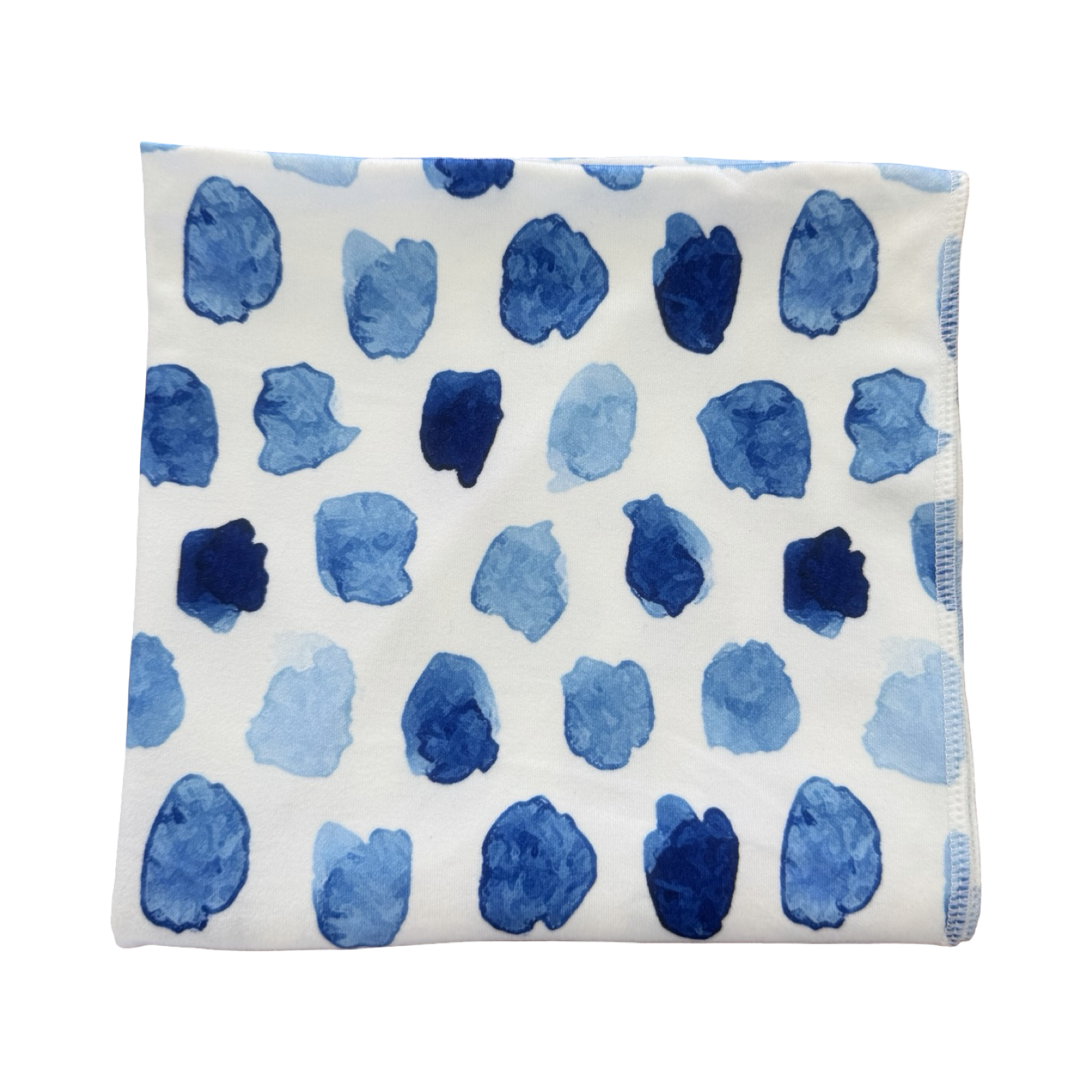 White & Blue Stretch Swaddle Blanket - Young Hearts Baby Boutique