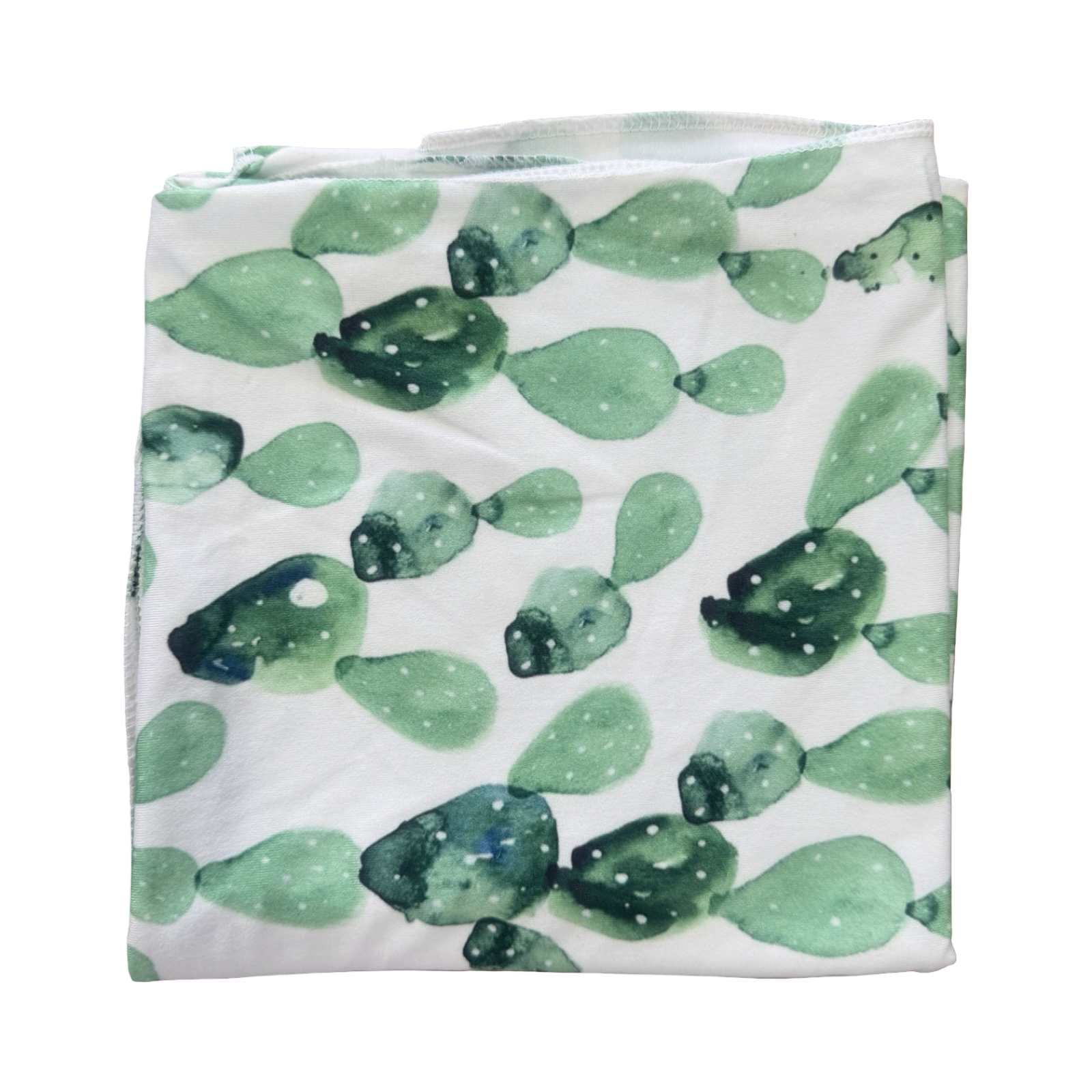 White & Green Stretch Swaddle Blanket