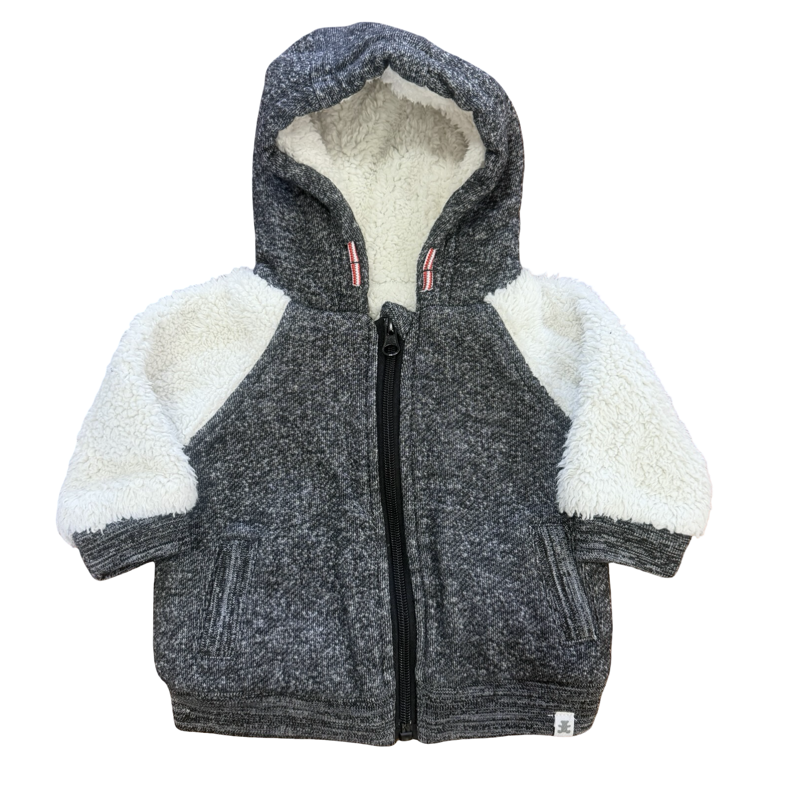 3-6M Grey & White Fur Hooded Jacket - Woolworths