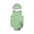 3-6M 2pc Green Bodyvest & Crocodile Beanie - Cotton On