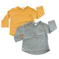3-6M 2pc Yellow & Grey Long Sleeve T-Shirts - Ackermans