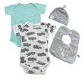12-18M 4pc Bodysuit, Beanie & Bib Set