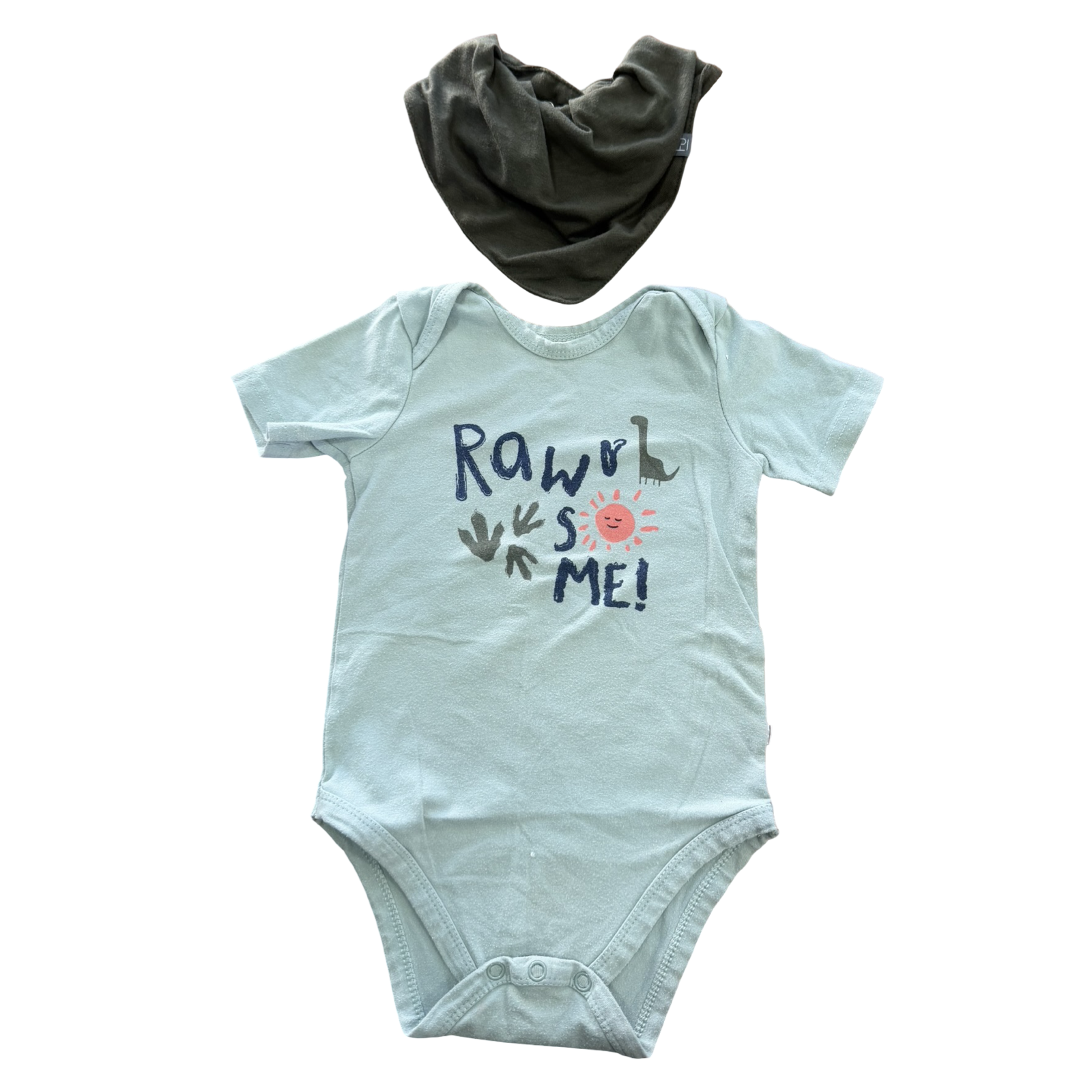 12-18M 2pc Rawr Bodysuit & Bib Set - Woolworths / Flynn Jaxon