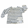 3-6M Navy & White Stripe Puffer Sweater with Snap Back - Woolworths