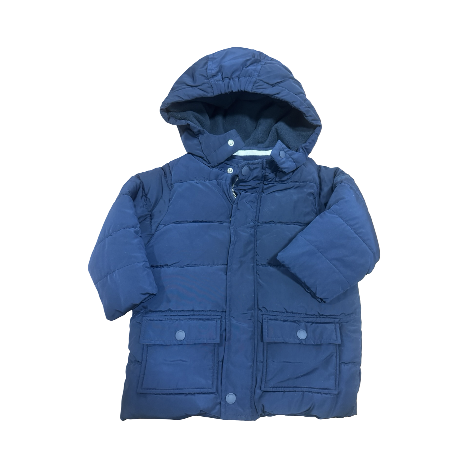 24M Navy Puffer Hooded Jacket - Jacadi