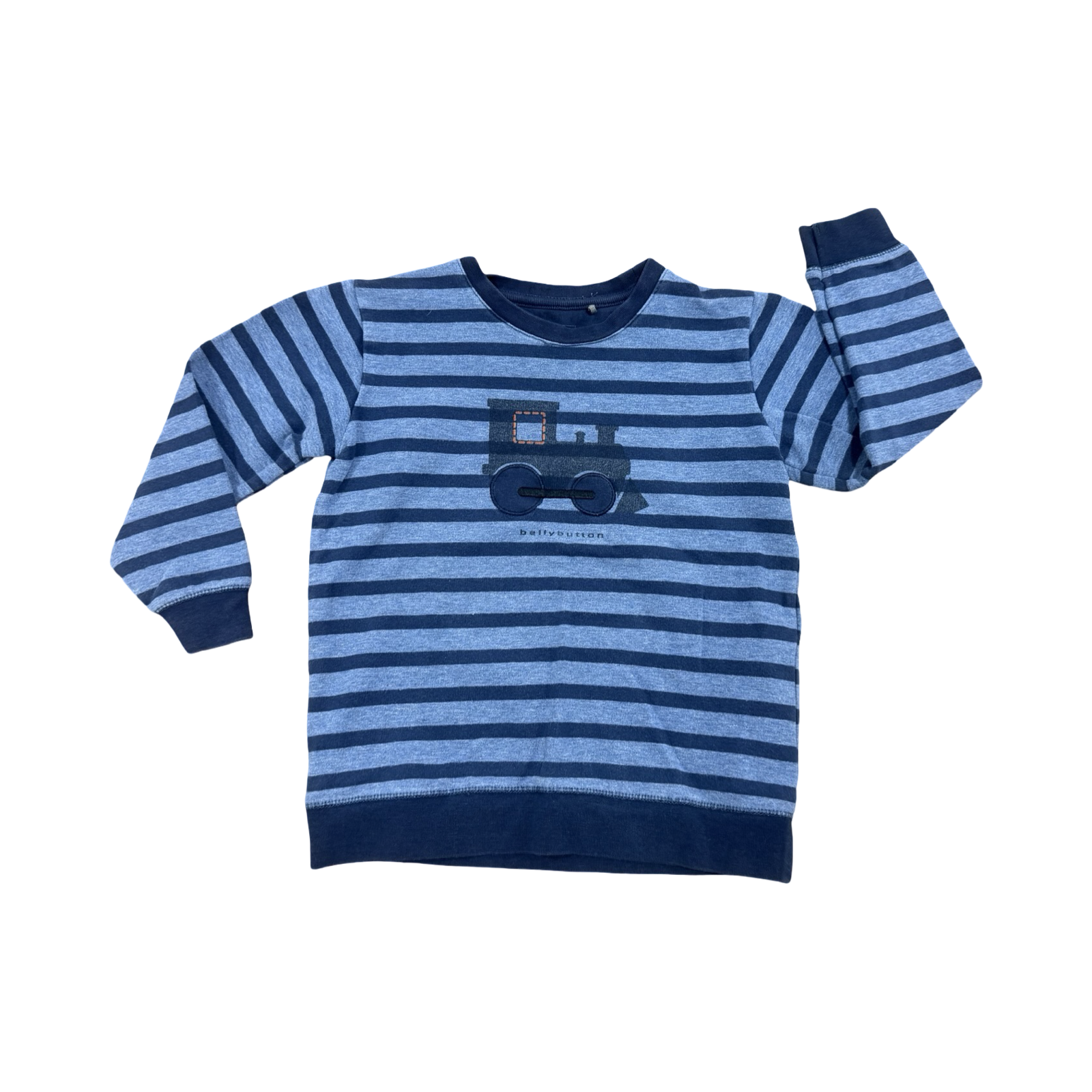 1-2Y Blue Stripe Train Sweater - Bellybutton