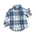 1Y Blue & White Check Button and Collar Short - Cotton On