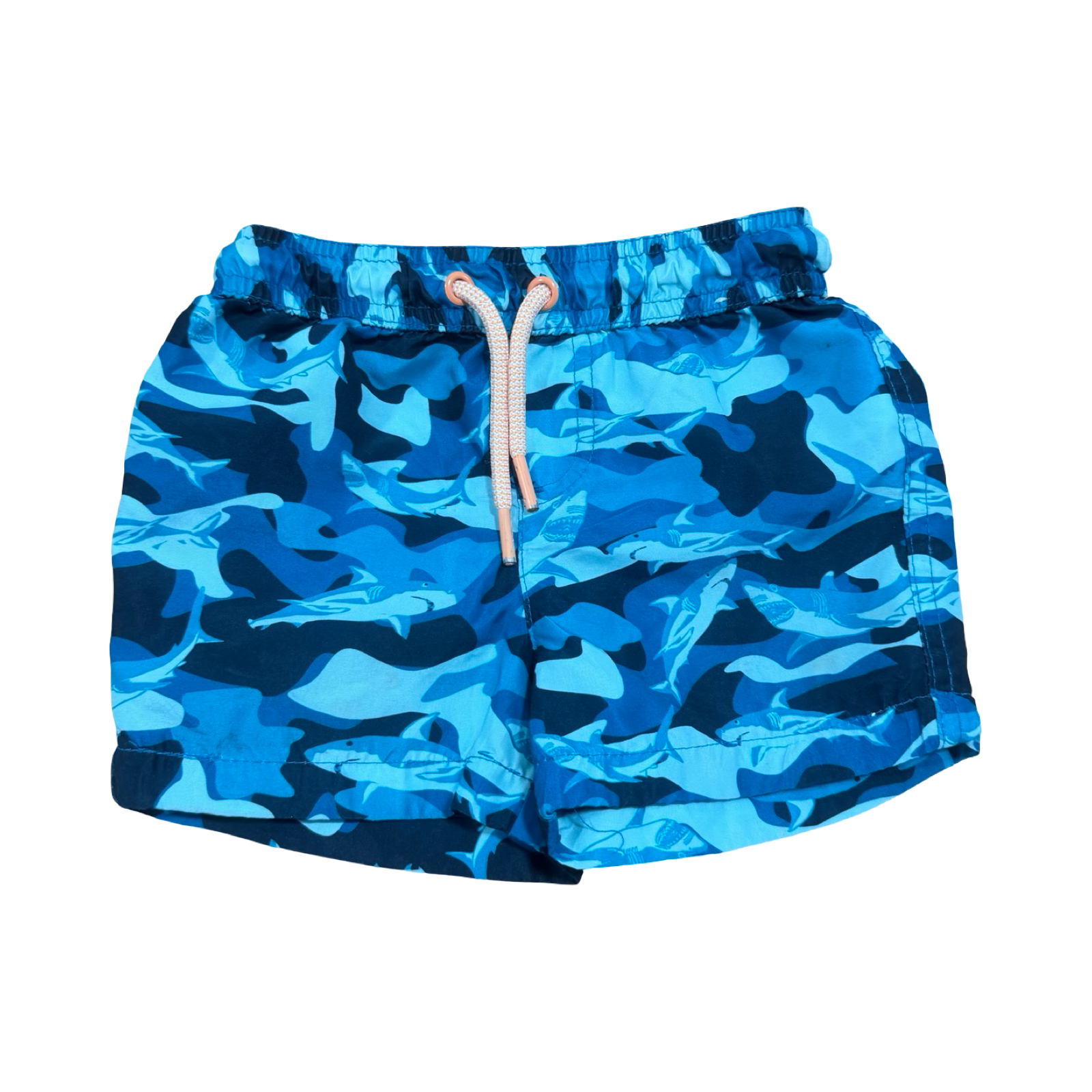 1-2Y Blue Shark Board Shorts - Real Kids