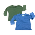 6-12M 2pc Green & Blue Long Sleeve T-Shirts - Mr Price