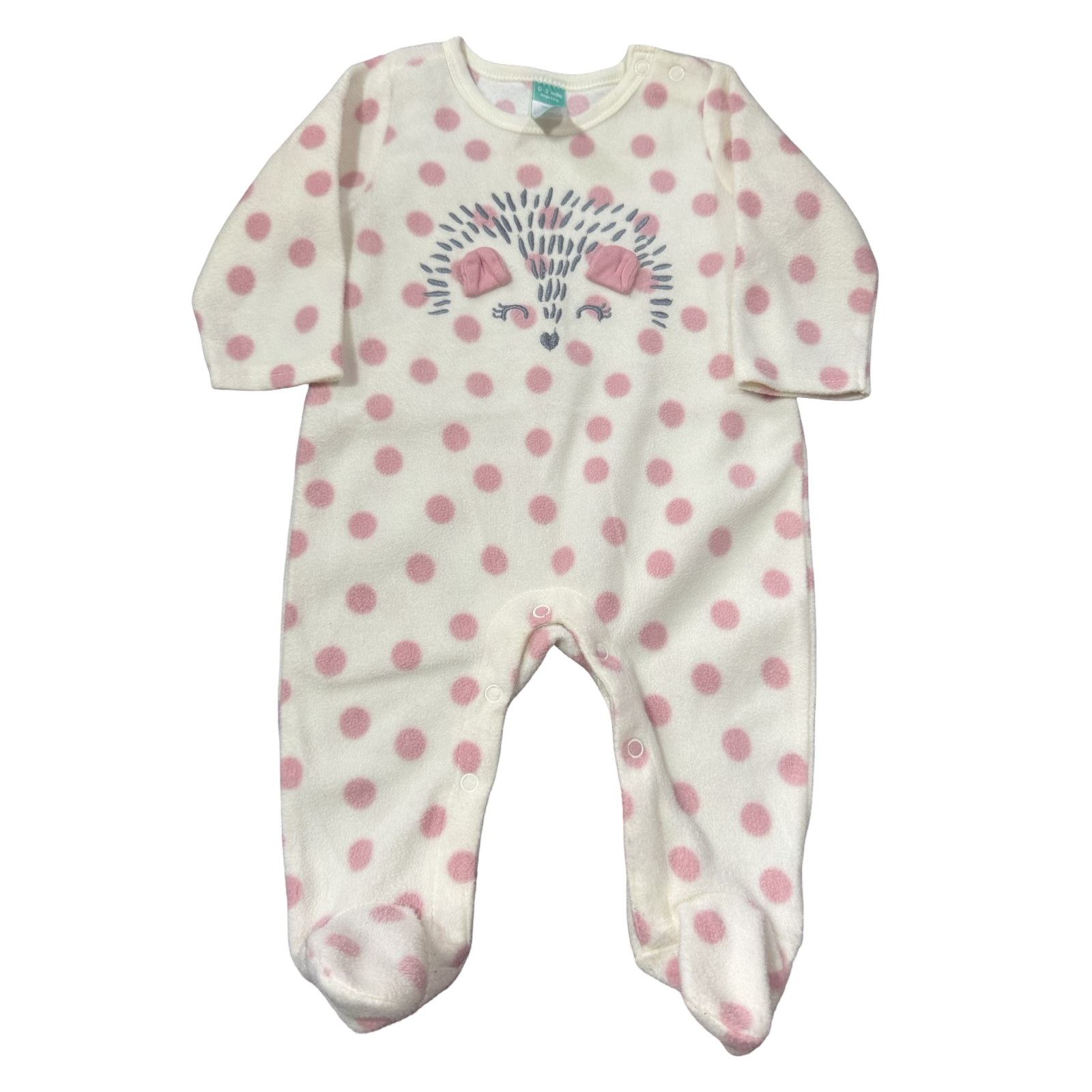 0-3M Pink & Cream Porcupine Fleece Onesie - Ackermans