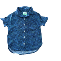 3-4Y Blue Patterned Collar & Buttoned Shirt - Waga Dude