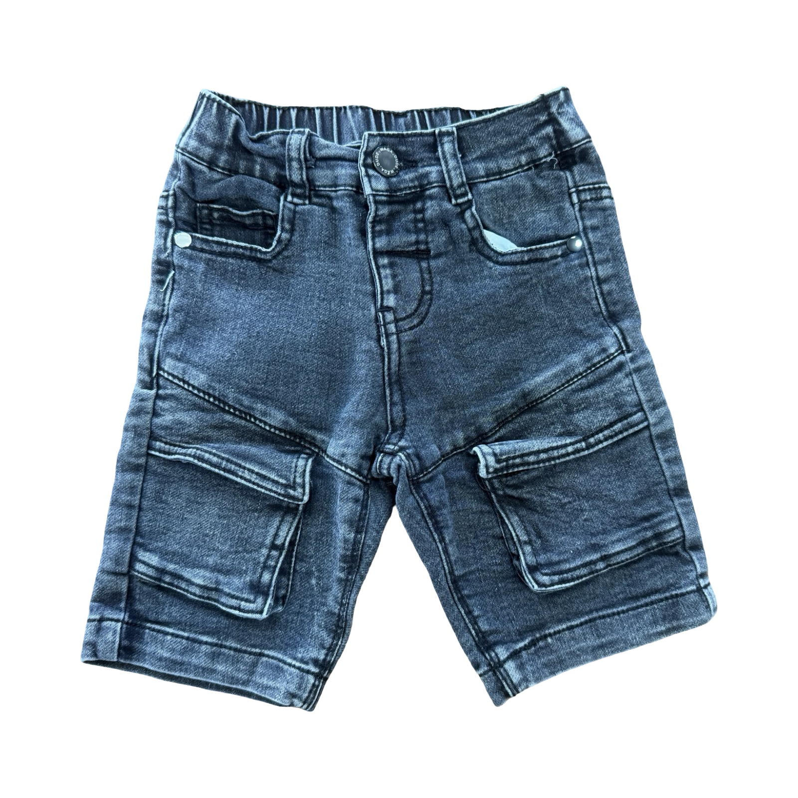 3-4Y Black Cargo Style Denim Jeans - Waga Dude