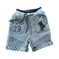 *NEW* 6-12M Let's Roar Grey & Black Short Jeans - Ackermans