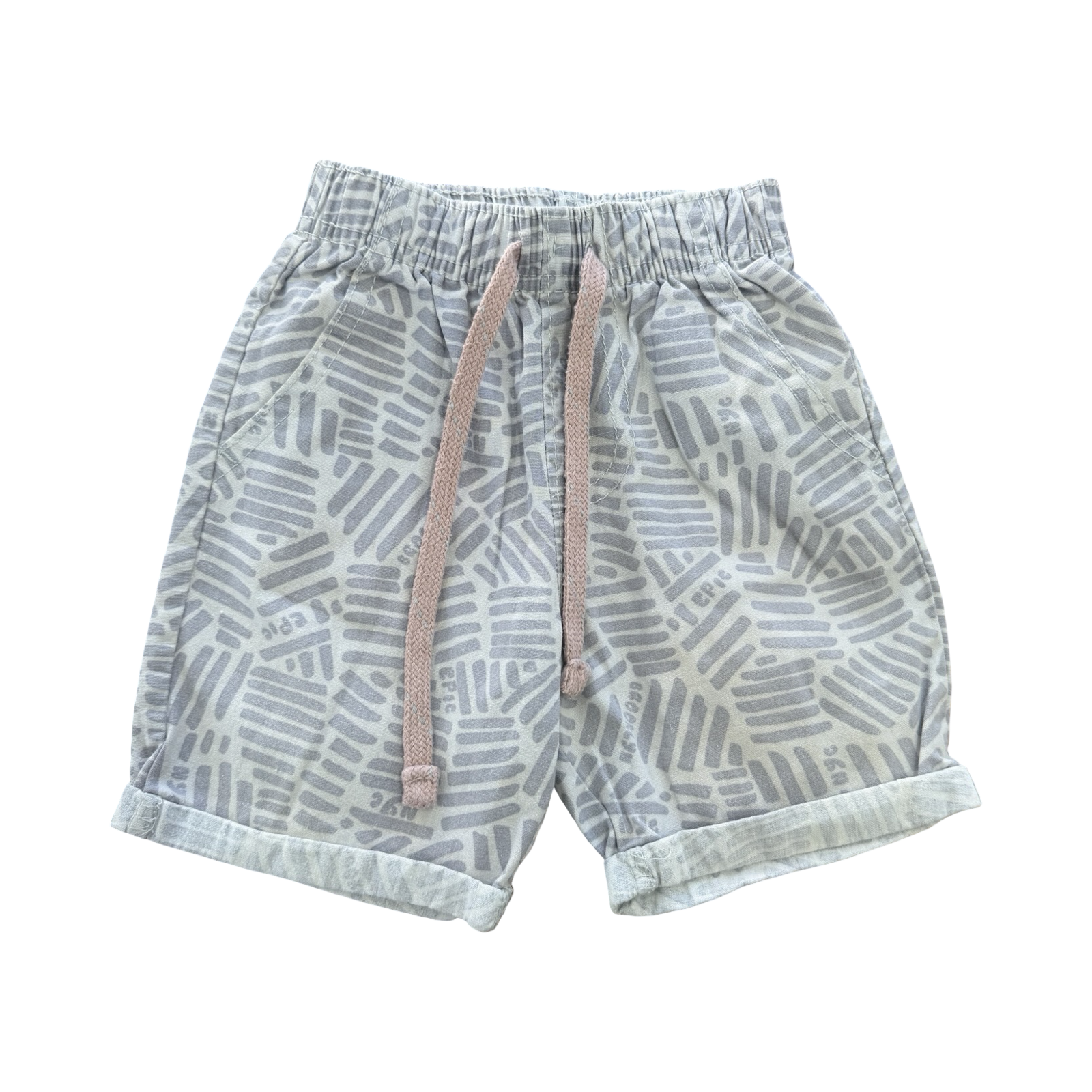 6-12M Grey & Light Mayve Elasticated Shorts - Ackermans