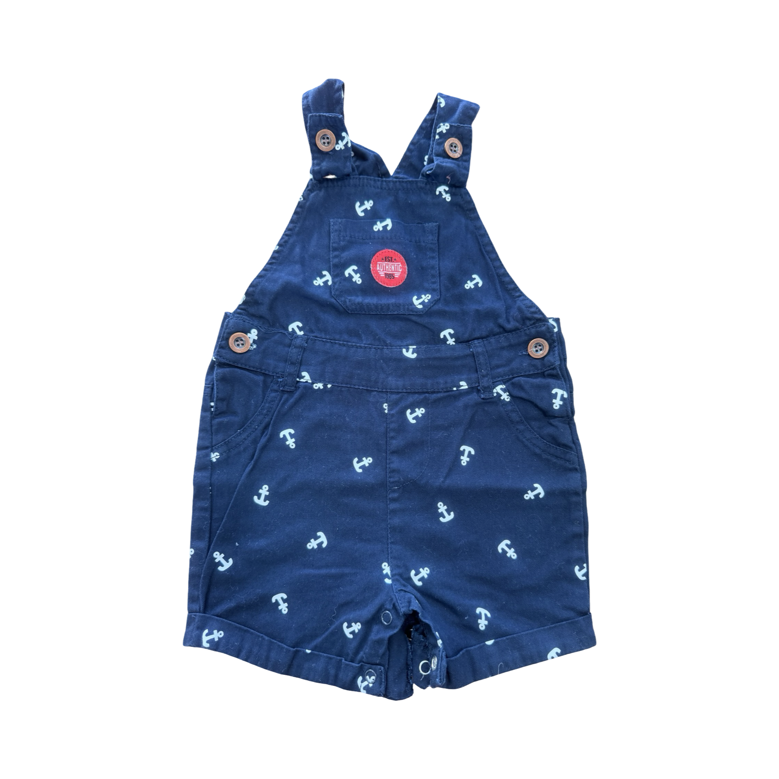 6-12M Anchor Navy Dungaree - Ackermans