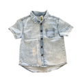 2-3Y Light Denim Buttoned and Collared Shirt - Waga Dude