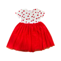 9Y White & Red Heart Dress with Ribbed Top and Tulle Skirt - Woolworths