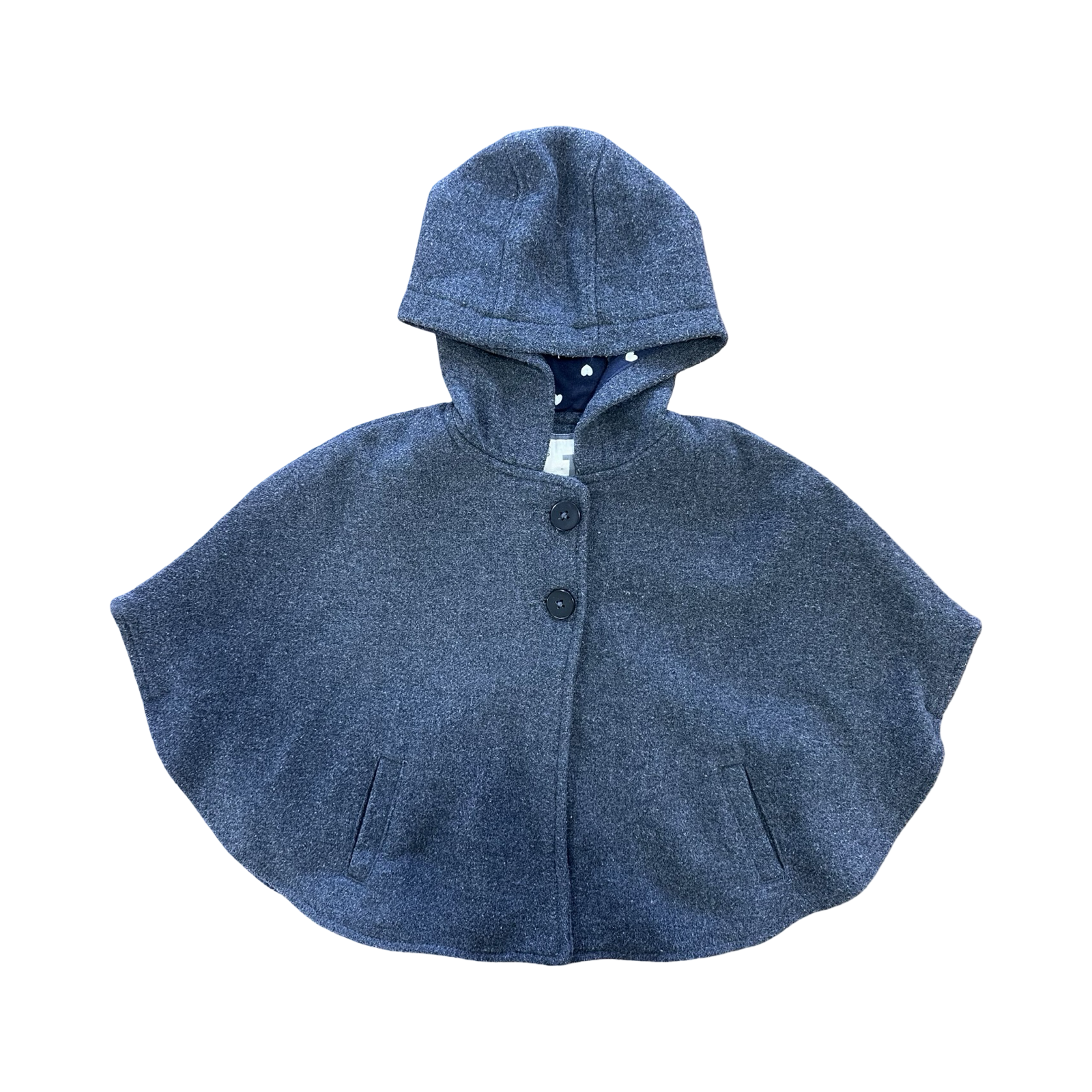 7Y Grey Wool Like Poncho - Cotton On