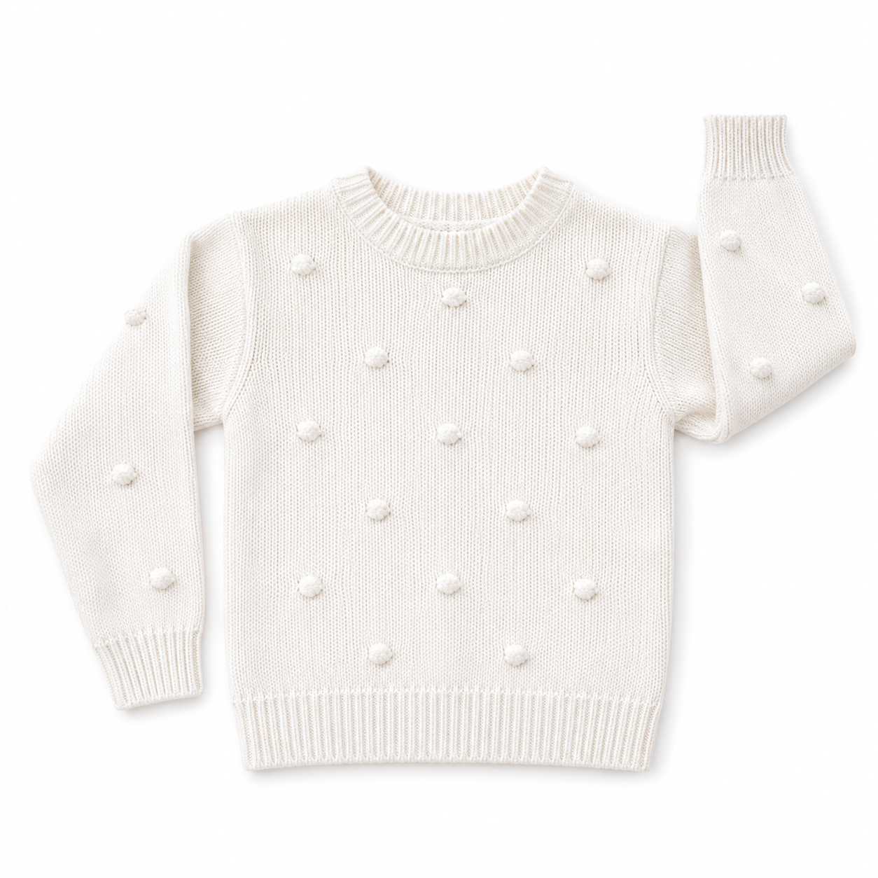 6Y White Knitted Jersey with 3D Dot Detail - Cotton On