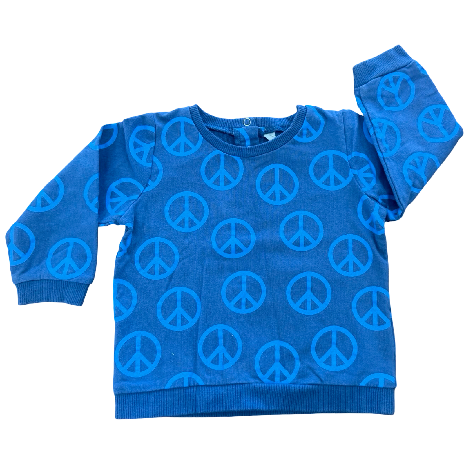 18-24M Blue Peace Sign Sweater - Cotton On