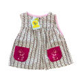 3-6M Pink & Cream Patterned Cotton Girl's Dress - Mü & Me