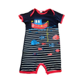 18-24M Red & Navy Fishing Theme Romper - Tiny Tots