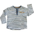 18-24M Navy & Grey Long Sleeve T-Shirt with Buttons - Woolworths