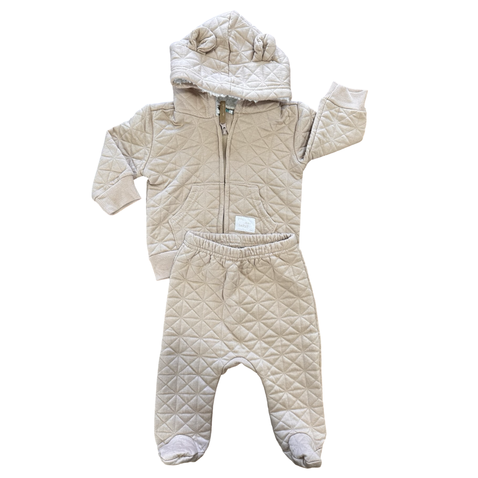 3-6M 2pc Beige Winter Sweater Set - Ackermans