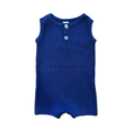 3-6M Navy Ribbed Stretch Romper - Triny Tribe