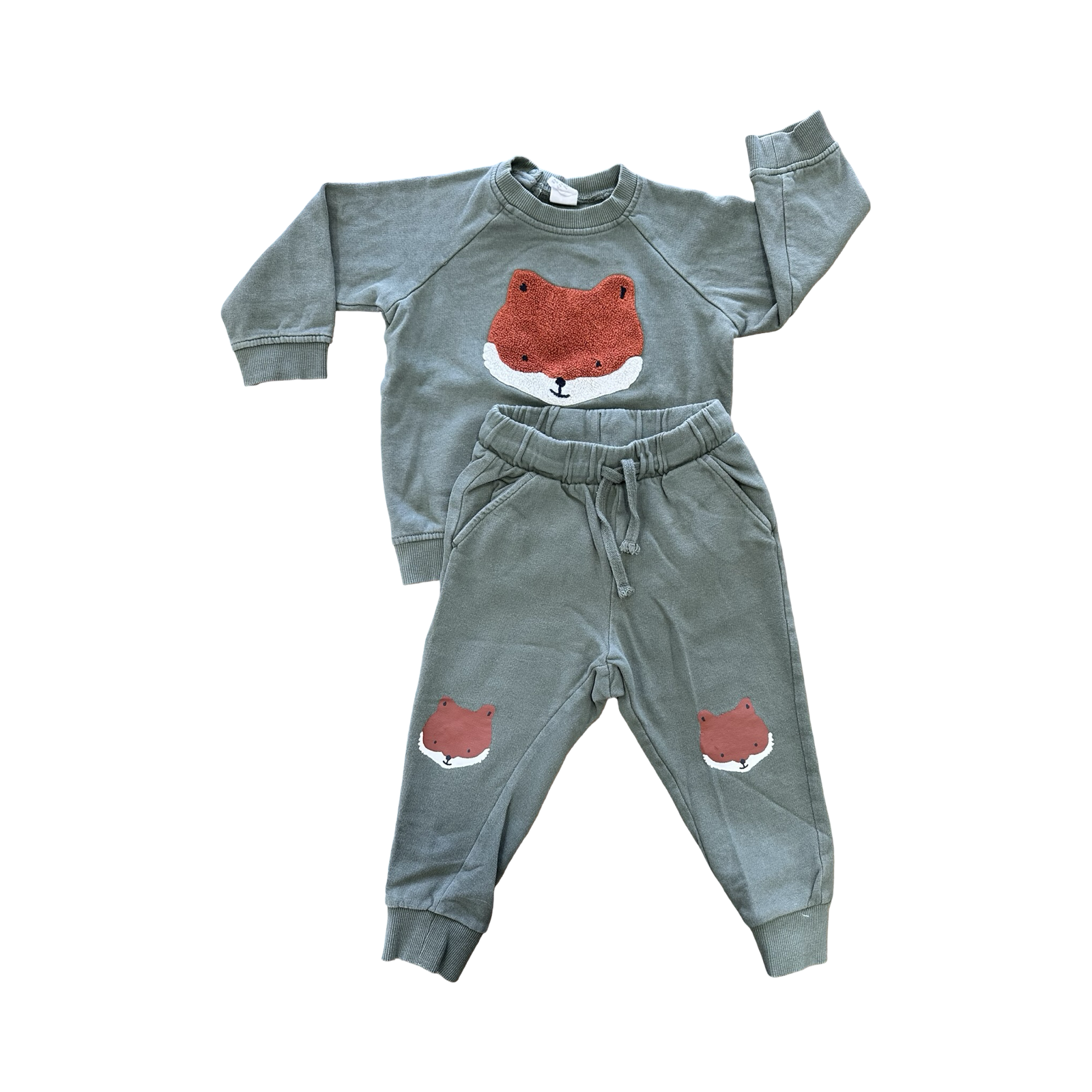 12-18M Green Fox 2pc Sweater Set - H & M
