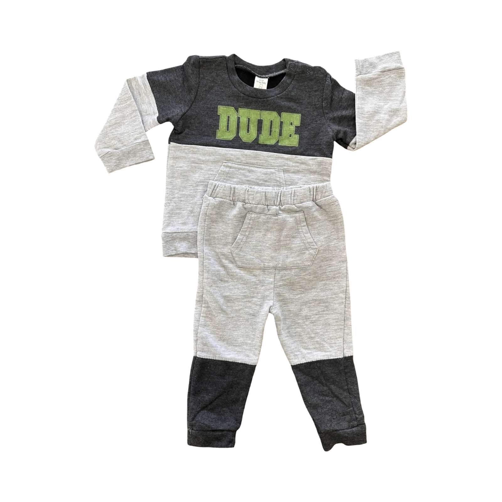 12-18M Grey Dude 2pc Sweater Set - Tiny Tots
