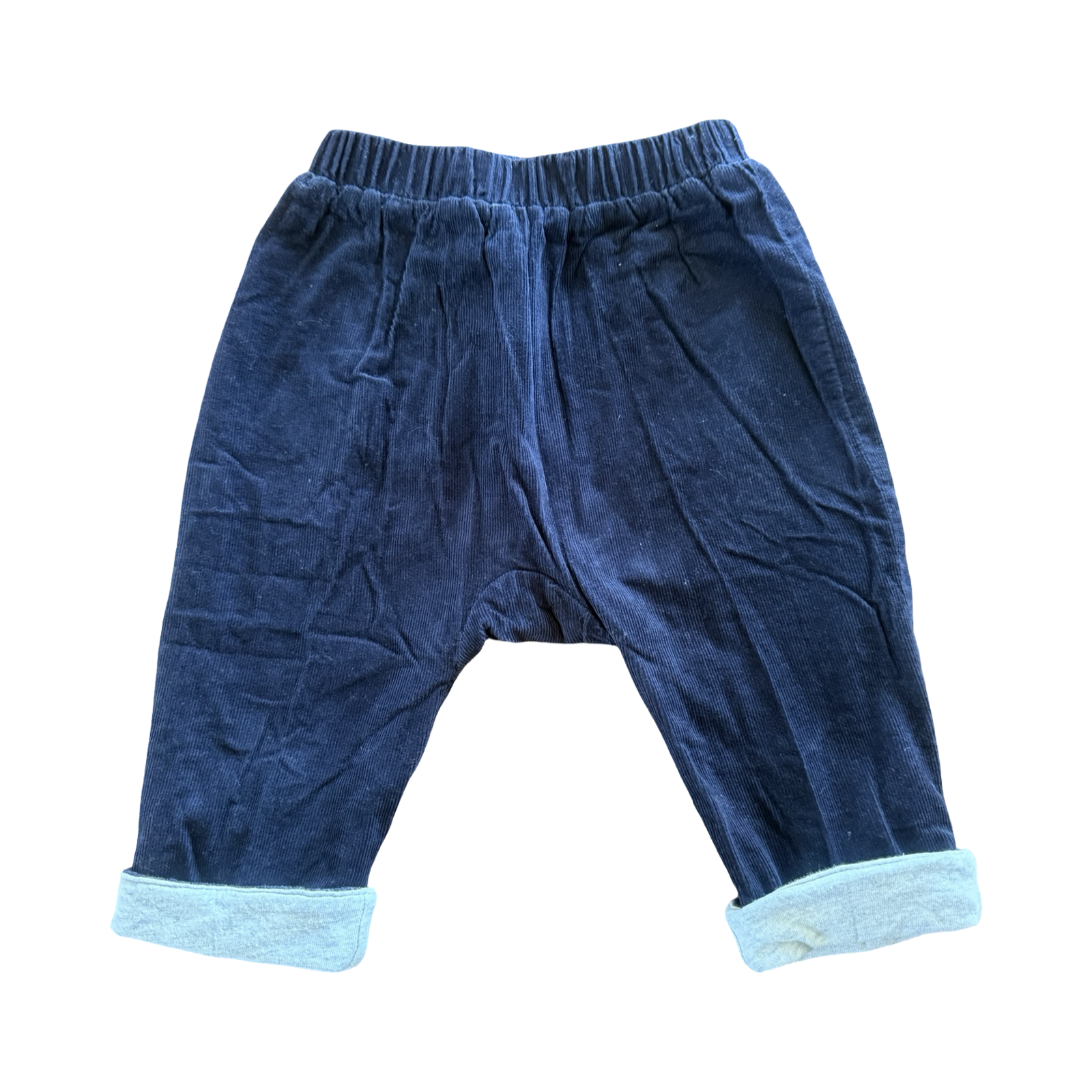 3-6M Navy Corduroy Lined Pants - Cotton On