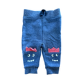 3-6M Blue Melange Dinosaur Pants - Real Baby
